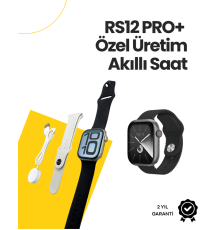 RS12 PRO+ 2025 Serisi Özel Üretim Full Ekranlı Akıllı Saat – Nabız ve Uyku Takibi, Bluetooth Arama, Garantili, Güçlü Batarya