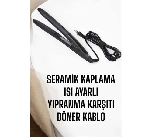 Saç Düzleştirici Isı Ayarlı Döner Kablo Yıpranma Karşıtı