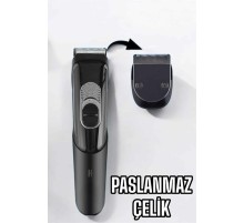 Saç Sakal Vücut Şarjlı Kablosuz Tıraş Makinesi Profesyonel Paslanmaz Çelik