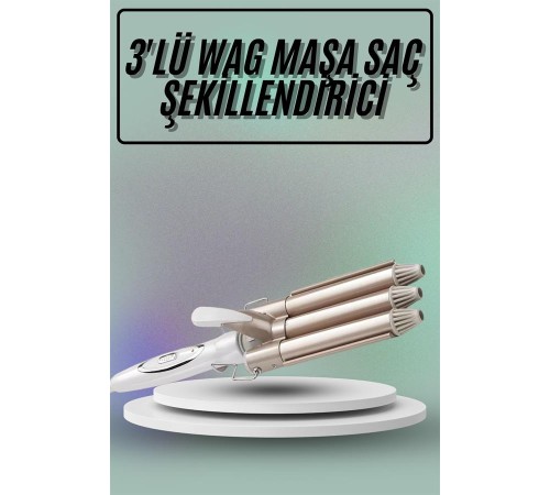 Saç Şekillendirici Wag Maşa Üçlü Yüksek Isı Ayarlı Seramik Kaplama