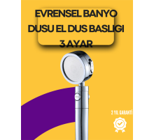 Sağlam Metal Hortum Bağlantılı, 360° Hareketli Duş Başlığı
