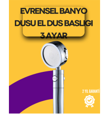 Sağlam Metal Hortum Bağlantılı, 360° Hareketli Duş Başlığı