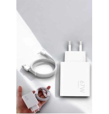 Şarj Aleti 67W Hızlı Şarj Turbo Type-C Uyumlu Şarj Adaptörü Kablosu