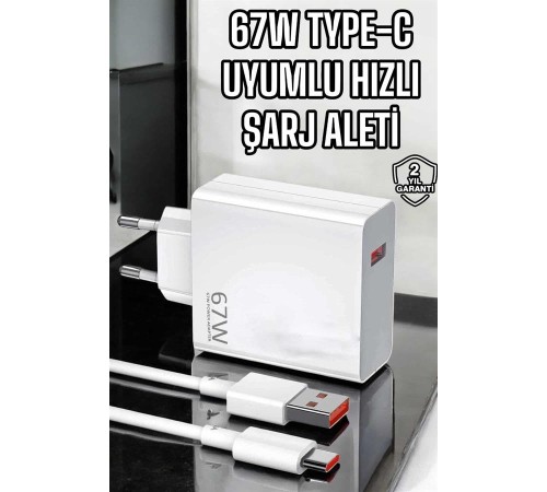 Şarj Aleti Turbo Hızlı 67W Type-C Hızlı Şarj