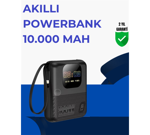 Şarj Cihazı, Saat ve Hoparlör Özellikli Akıllı Cihaz 10.000 mAh Şarj Cihazı, Saat ve Hoparlör Özellikli Akıllı Cihaz 10.000 mAh