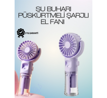 Şarjlı Buğu Fanı – Nemlendirici Sis Fonksiyonlu, Tip-C Girişli, Taşınabilir Masa Fanı