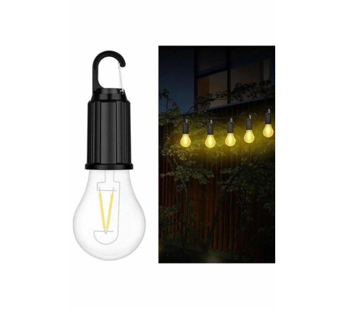 Şarjlı Dekoratif Kamp Lambası Askılı Ampul Led Işık Type-C Girişli