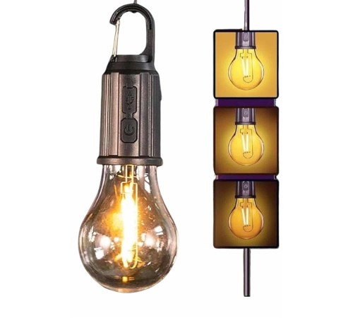Şarjlı Dekoratif Kamp Lambası Askılı Ampul Led Işık Type-C Girişli