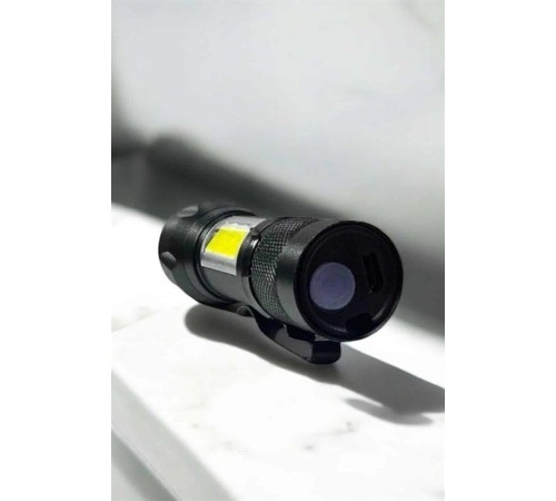 Şarjlı Metal Zoomlu El Feneri Işıldak Led Işık Taşınabilir El Lambası