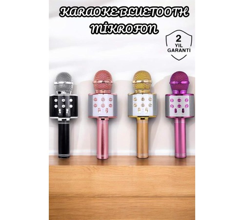 Şarjlı ve Uzun Pil Ömürlü Karaoke Mikrofon USB Bellek Destekli, Profesyonel Ses