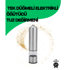 Şeffaf Hazneli Elektrikli Tuz Karabiber Öğütücü Pilli Taşınabilir Mutfak Aleti
