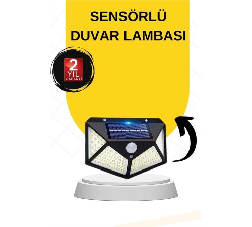 SENSÖRLÜ GÜNEŞ ENERJİLİ DUVAR LAMBASI