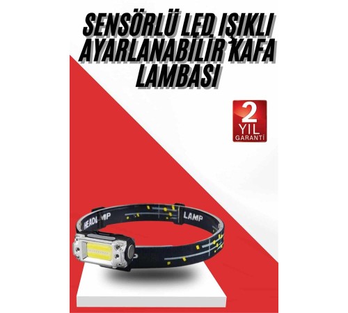 Sensörlü Kamp Lambası Ayarlanabilir Kafa Lambası Kafa Bantlı Sensörlü Kamp Lambası Ayarlanabilir Kafa Lambası Kafa Bantlı