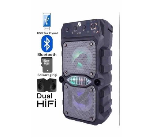 Ses Bombası Kablosuz Bluetooth Hoparlör Çift Çıkışlı Yüksek Ses Kaliteli Hoparlör