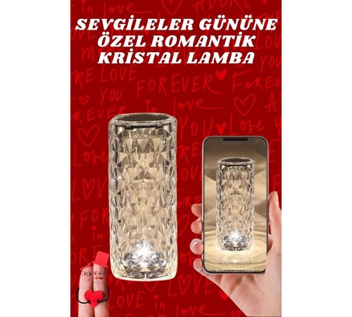 Sevgililer Günü İçin Hediye Kristal Lamba Sevgiliye Hediye USB Şarjlı Gece Lambası