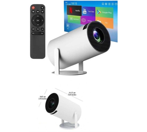 Sinema Projektörü Android HDMI USB WİFİ Ses Çıkışlı Ayaklı Projeksiyon Taşınabilir