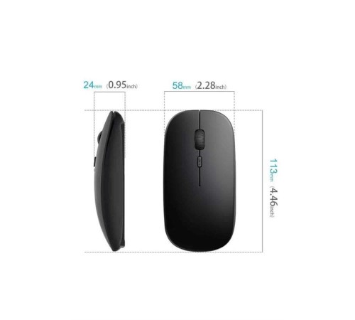 Siyah Wireless Kablosuz Sessiz Mouse Bluetooth Bağlantılı