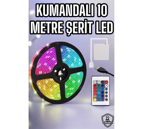 Smart Şerit Led TV Arkası Renkli Kumandalı 10 Metre