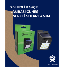 Solar Enerjili 20 LED Duvar Lambası | Hareket Sensörlü, Su Geçirmez, Kablo Gerektirmez