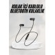 Sports Mıknatıslı Siyah Bluetooth Kulaklık Kablolu Uzun Pil Ömrü