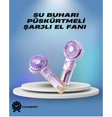Su Sisi Püskürtmeli Taşınabilir El Fanı – Çocuk ve Öğrencilere Uygun, Kamp ve Seyahat İçin
