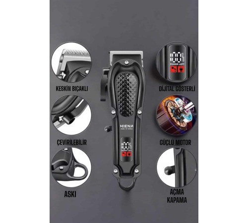 Suya Dayanıklı Tıraş Makinesi Keskin Bıçaklı Dijital Göstergeli Şarjlı