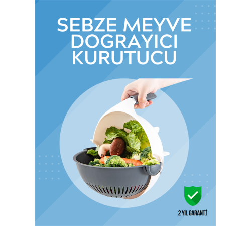 Süzgeçli Hazneye Sahip Çok Amaçlı Rende ve Dilimleyici