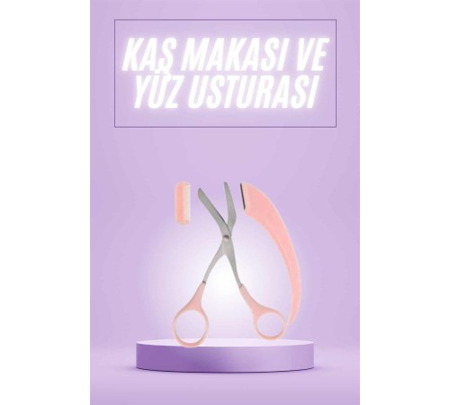 Taraklı Kaş Makası ve Ustura Seti Kaş Düzeltme Makası Kaş Bıyık Alma Aleti