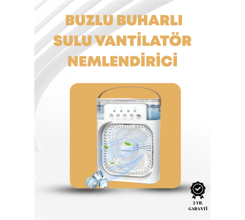 Taşınabilir 3'ü 1 Arada Mini Fan | Nemlendirici + Soğutucu + Gece Lambası