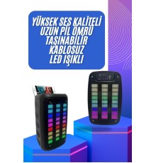 Taşınabilir 6.5 inç LED Bluetooth Kareoke Hoparlör RGB Işıklı Radyolu
