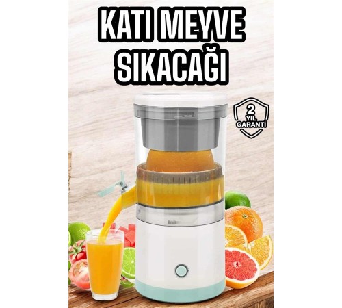 Taşınabilir Kablosuz Taşınabilir Şarjlı Narenciye Sıkacağı Portakal Meyve Sıkacağı Çift Bıçaklı