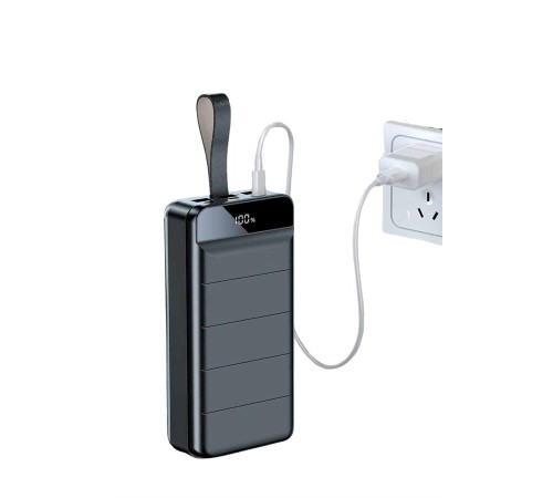Taşınabilir Powerbank 50.000 mAh 4 Girişli Hızlı Şarj Led Göstergeli Fenerli Şarj