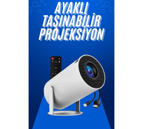 Taşınabilir Projeksiyon Ayaklı Projektör Android Uyumlu HDMI Girişli