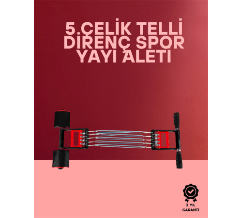 Ayarlanabilir Elastik Yaylı Ergonomik Tasarımlı Kas Güçlendirme Seti