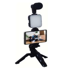 Telefon Tutucu Mikrofonlu Işıklı Youtuber Video Kayıt