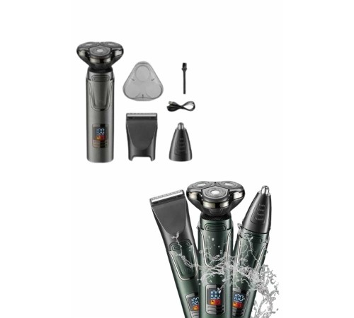 Tıraş Makinesi Profesyonel 3in1 Dijital Göstergeli 3 Başlıklı Erkek Bakım