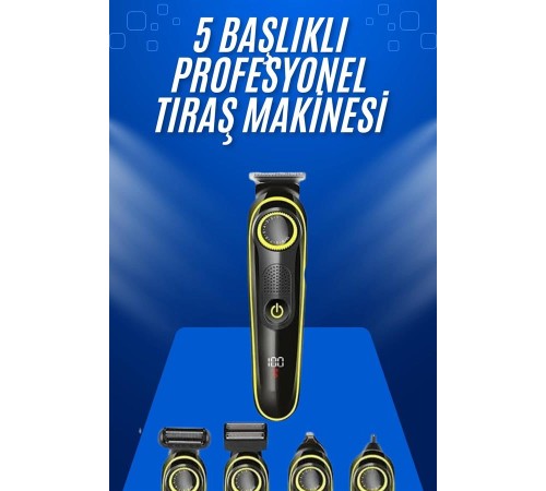 Tıraş Makinesi Şarjlı 5 Başlıklı Burun ve Kulak Temizleme