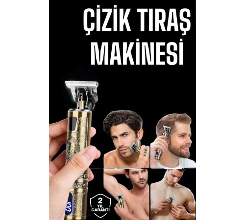 Tıraş Makinesi Şarjlı Profesyonel Saç Kesme Makinesi Gold Çizik Tıraş