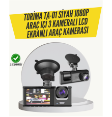 TA-01 3 Kameralı 1080P Araç Kamerası Siyah