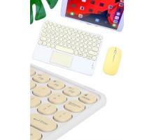 Touchpad Tüm Cihazlara Uyumlu Bluetooth Klavye Touchpad Slim Kablosuz Wifi Q Klavye