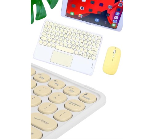 Touchpad Tüm Cihazlara Uyumlu Bluetooth Klavye Touchpad Slim Kablosuz Wifi Q Klavye