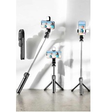 Tripod Kablosuz Bluetooth Bağlantılı Selfie Çubuğu 360 Derece Dönebilen