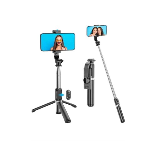 Tripod Selfie Çubuğu Bluetooth Kumandalı Kablosuz Led Işıklı