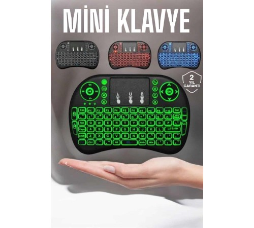 TV Uyumlu Mini Klavye Q Klavye Işıklı Tüm Cihazlara Uyumlu