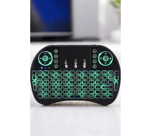 TV Uyumlu Mini Klavye Q Klavye Işıklı Tüm Cihazlara Uyumlu