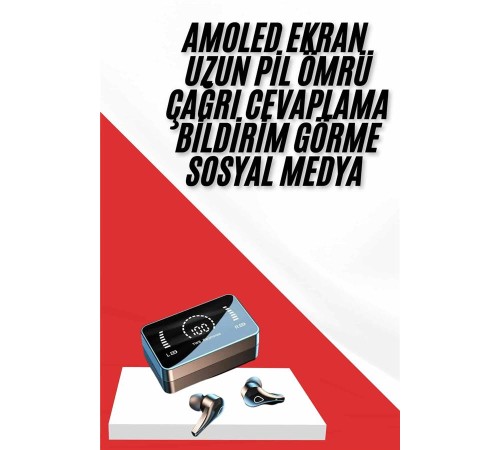 TWS Bluetooth Kulaklık Aynalı Kulaklık Dijital Göstergeli Dokunmatik Kontrol