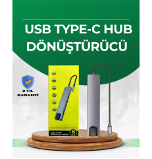Type‑C Dönüştürücü – 2×USB3.0, SD/MS, 4K HDMI & RJ45 ile Profesyonel Kullanım