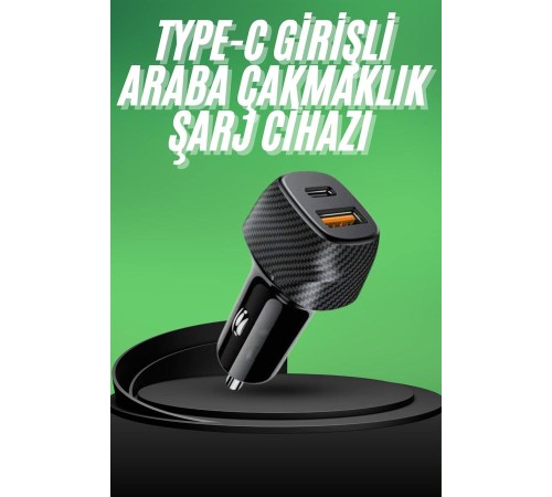 Type-C Girişli Araba Çakmaklık Şarj Cihazı 38W Oto Çakmaklık