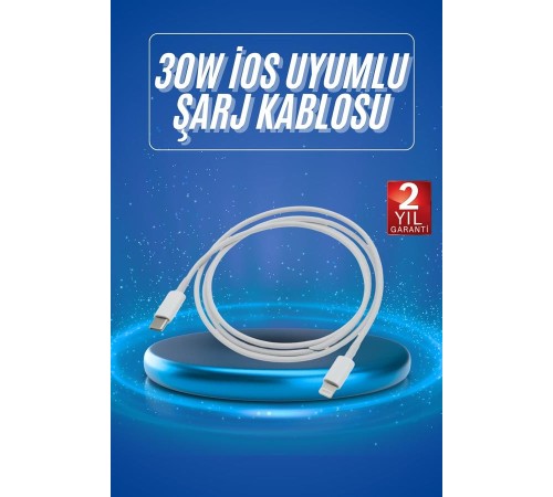 Type-C Ligtning 30W İOS Şarj Kablosu Hızlı Şarj Kablosu