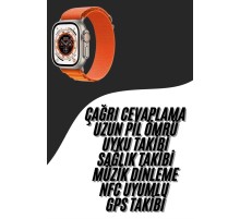 Ultra Max Kordon Kilitli Akıllı Saat Amoled Ekran Titreşimli Çağrı Cevaplayabilen
